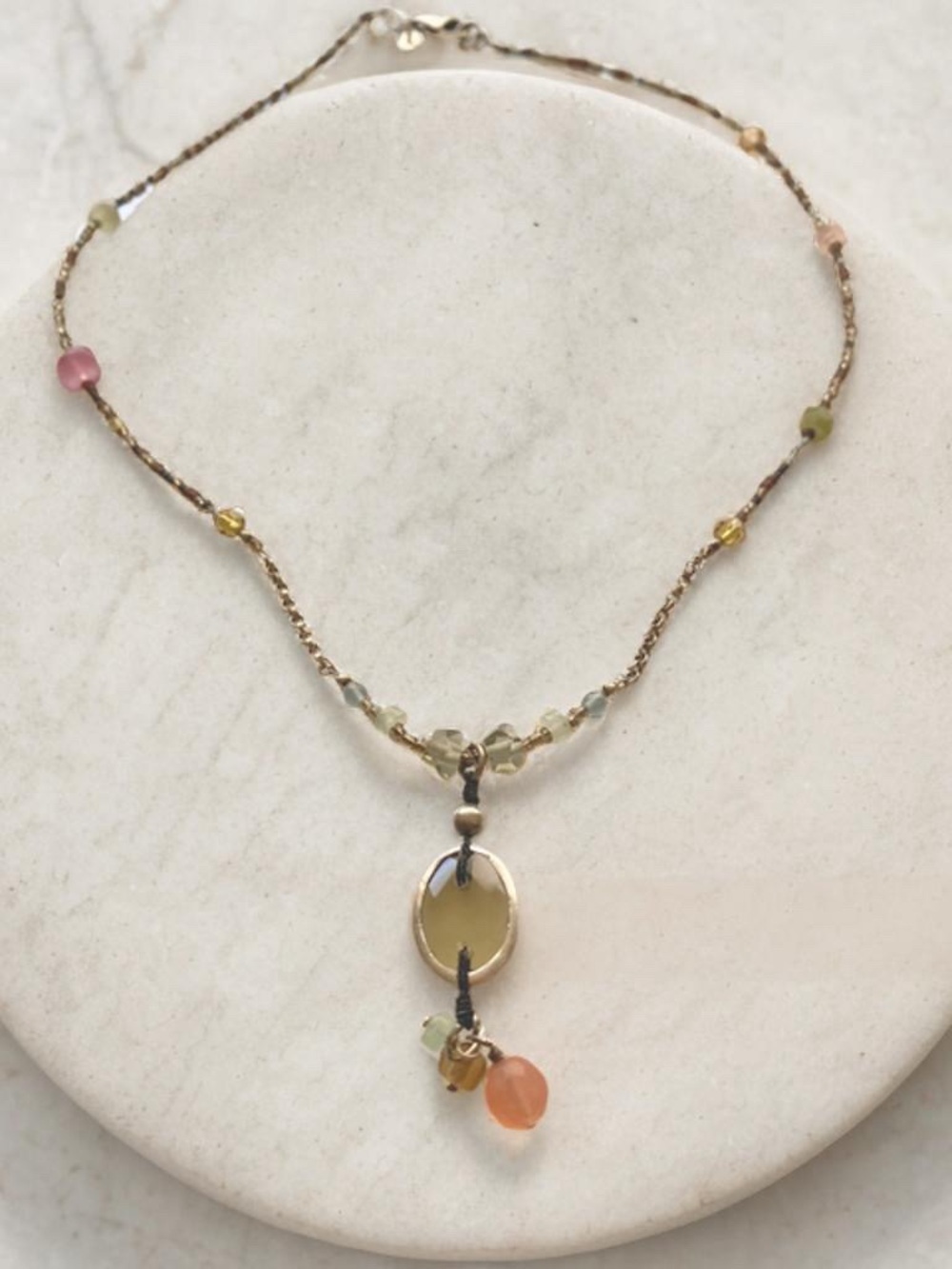 Silpada Delicate Multicolor Bead Pendant Necklace N2008 17” inches - Picture 2 of 8